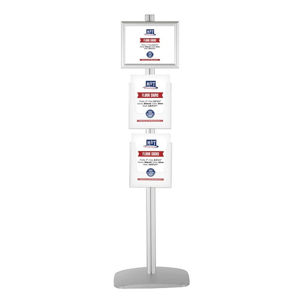 Black 8.5x11 8.5x11 Frames in Portrait/Landscape and 2 x Double Sided Free Standing Display Stand with 2 x Clear Pocket Shelves Black 8.5x11 8.5x11 Frames in Portrait/Landscape and 2 x Double Sided Free Standing Display Stand with 2 x Clear Pocket Shelves